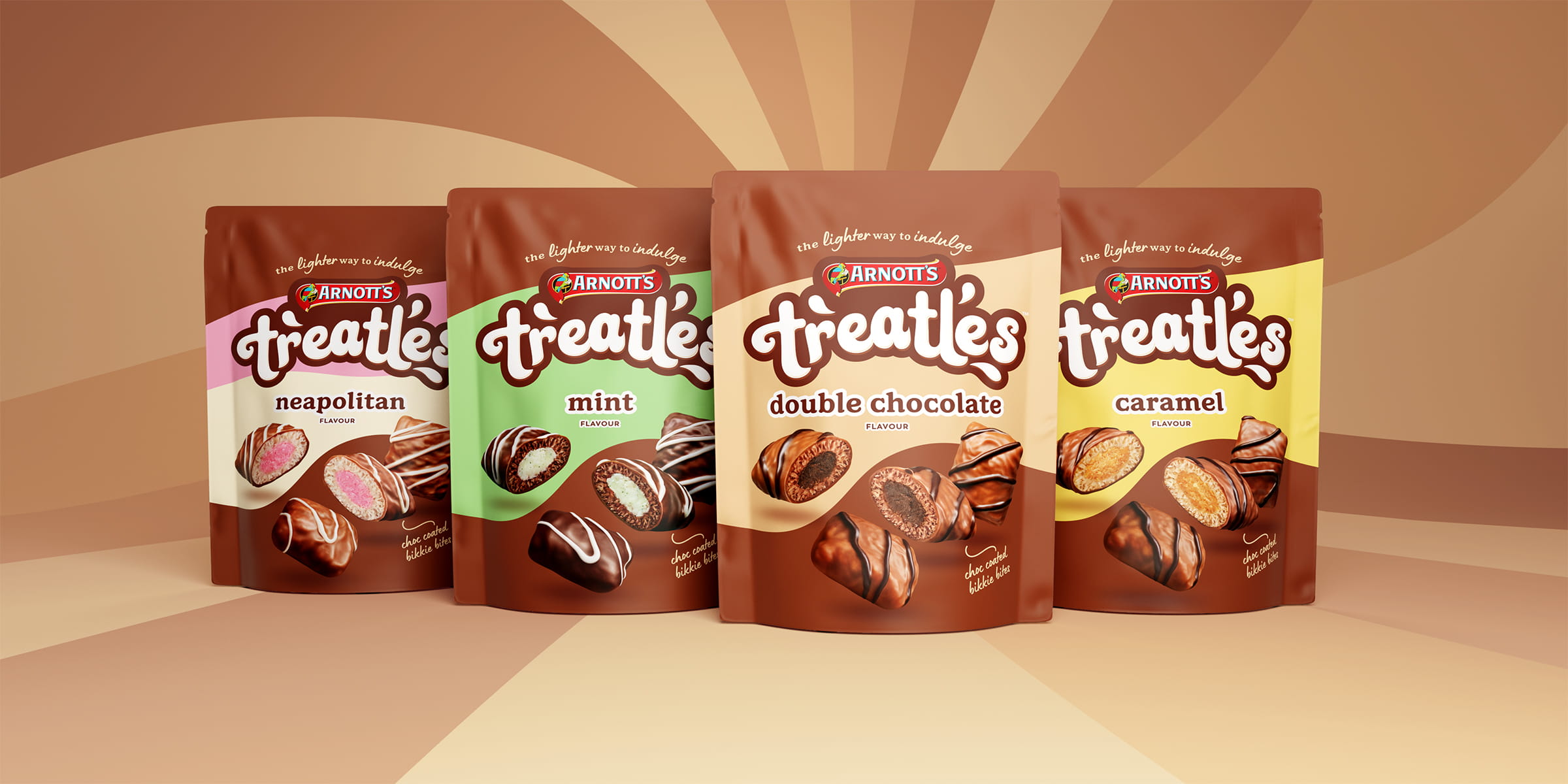 boxer-and-co-newtown-sydney-packaging-agency-branding-lineup-range-swirls-snacking-chocolate-treats-arnotts-treatles-quality-air-layers-bikkie